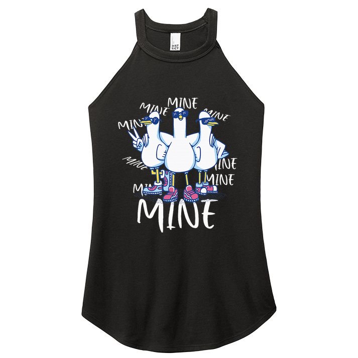 Seagull Saying Mine Funny Pigeon Retro Ocean Life Women's Perfect Tri Rocker Tank