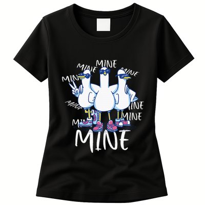 Seagull Saying Mine Funny Pigeon Retro Ocean Life Womens T-Shirt