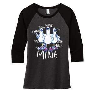 Seagull Saying Mine Funny Pigeon Retro Ocean Life Women's Tri-Blend 3/4-Sleeve Raglan Shirt