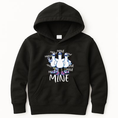 Seagull Saying Mine Funny Pigeon Retro Ocean Life Kids Hoodie