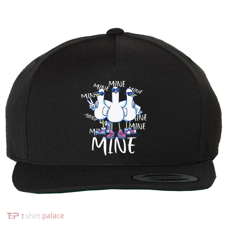 Seagull Saying Mine Funny Pigeon Retro Ocean Life Wool Snapback Cap