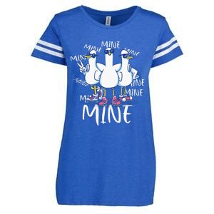 Seagull Saying Mine Funny Pigeon Retro Ocean Life Enza Ladies Jersey Football T-Shirt