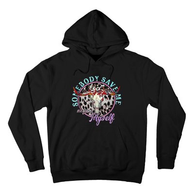 Somebody Save Me Country Music Retro Cowgirl Hoodie