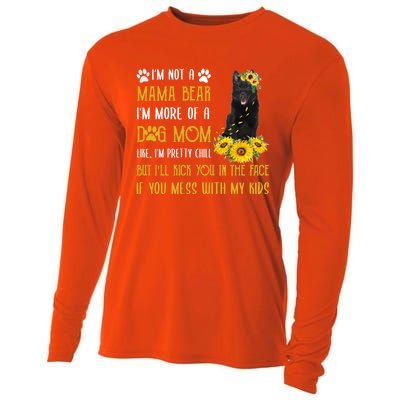 Sunflower Schipperke Mom Mothers Day Dog Mom Funny Gift Cooling Performance Long Sleeve Crew