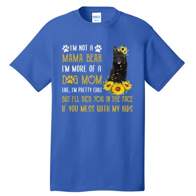 Sunflower Schipperke Mom Mothers Day Dog Mom Funny Gift Tall T-Shirt