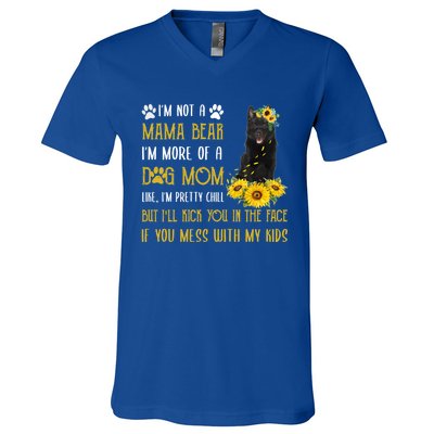 Sunflower Schipperke Mom Mothers Day Dog Mom Funny Gift V-Neck T-Shirt