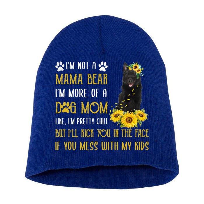 Sunflower Schipperke Mom Mothers Day Dog Mom Funny Gift Short Acrylic Beanie