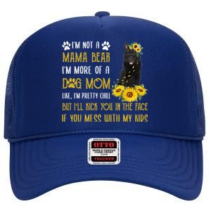 Sunflower Schipperke Mom Mothers Day Dog Mom Funny Gift High Crown Mesh Back Trucker Hat