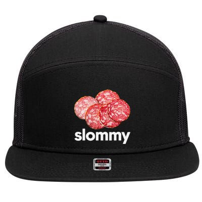 Slommy Salami Meme Oddly Specific Funny Memes Internet Memes 7 Panel Mesh Trucker Snapback Hat