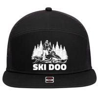 Snowmobiling Snow Machine Snowmobile Ski Doo 7 Panel Mesh Trucker Snapback Hat