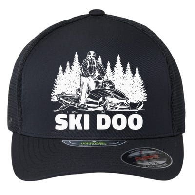 Snowmobiling Snow Machine Snowmobile Ski Doo Flexfit Unipanel Trucker Cap