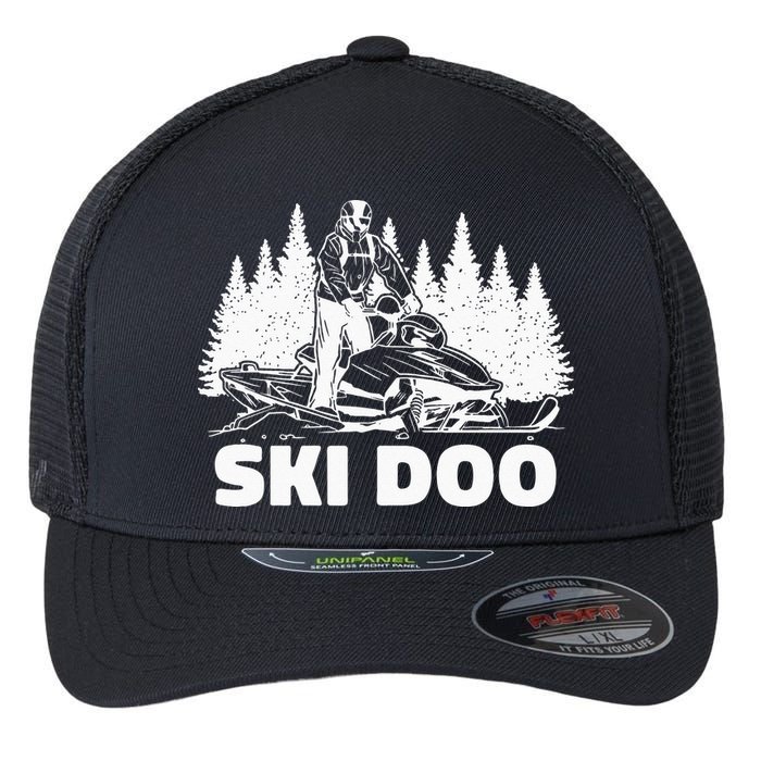 Snowmobiling Snow Machine Snowmobile Ski Doo Flexfit Unipanel Trucker Cap