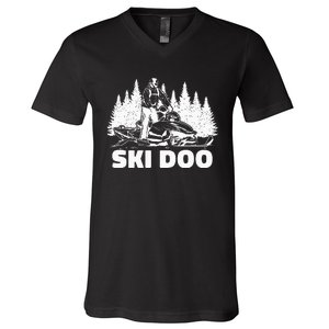 Snowmobiling Snow Machine Snowmobile Ski Doo V-Neck T-Shirt