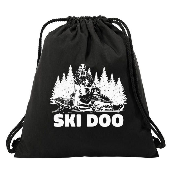 Snowmobiling Snow Machine Snowmobile Ski Doo Drawstring Bag