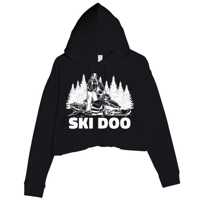 Snowmobiling Snow Machine Snowmobile Ski Doo Crop Fleece Hoodie