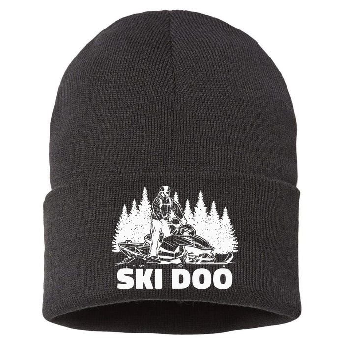 Snowmobiling Snow Machine Snowmobile Ski Doo Sustainable Knit Beanie