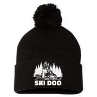 Snowmobiling Snow Machine Snowmobile Ski Doo Pom Pom 12in Knit Beanie