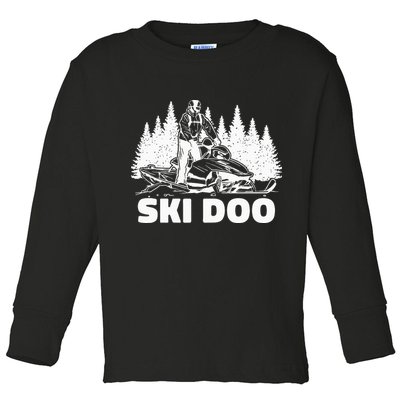 Snowmobiling Snow Machine Snowmobile Ski Doo Toddler Long Sleeve Shirt