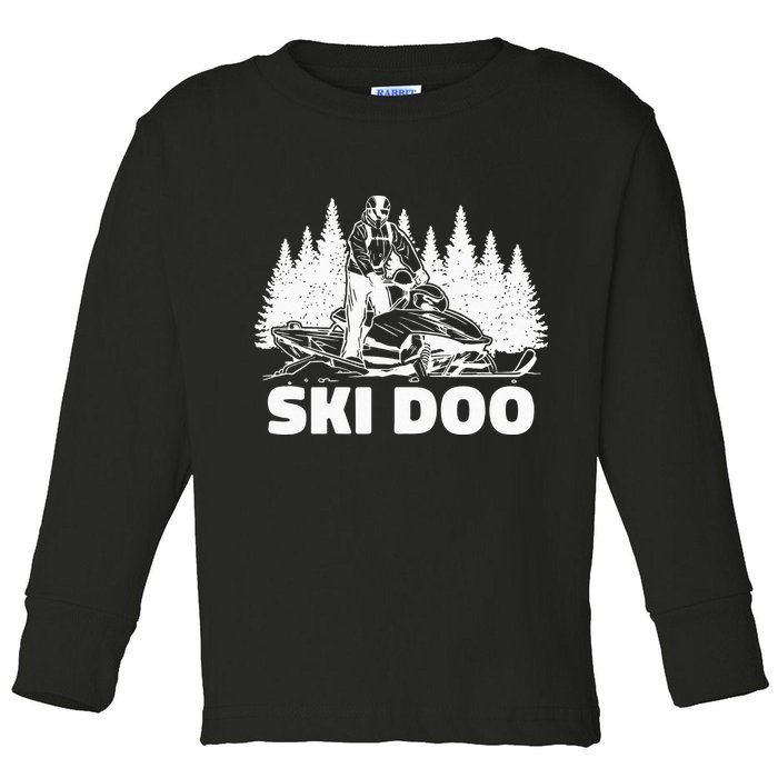 Snowmobiling Snow Machine Snowmobile Ski Doo Toddler Long Sleeve Shirt