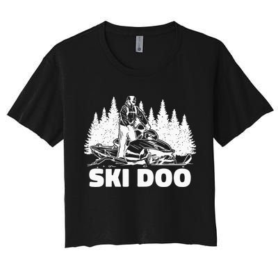 Snowmobiling Snow Machine Snowmobile Ski Doo Crop Top