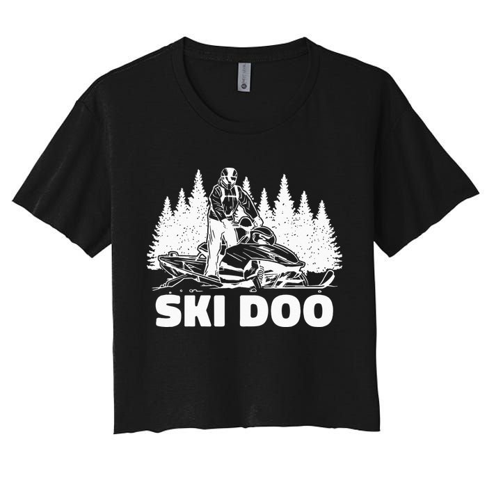 Snowmobiling Snow Machine Snowmobile Ski Doo Crop Top