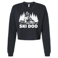 Snowmobiling Snow Machine Snowmobile Ski Doo Cropped Pullover Crew