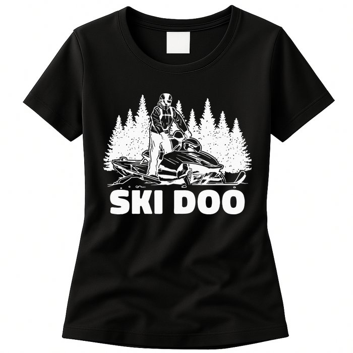 Snowmobiling Snow Machine Snowmobile Ski Doo Womens T-Shirt