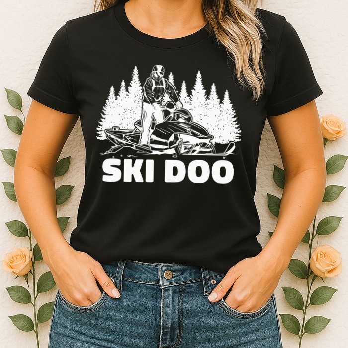 Snowmobiling Snow Machine Snowmobile Ski Doo Womens T-Shirt