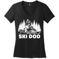 Snowmobiling Snow Machine Snowmobile Ski Doo Women's V-Neck T-Shirt