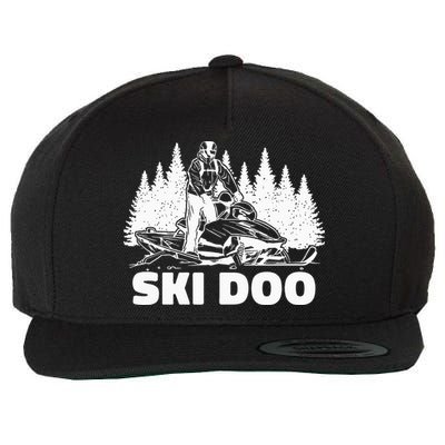 Snowmobiling Snow Machine Snowmobile Ski Doo Wool Snapback Cap