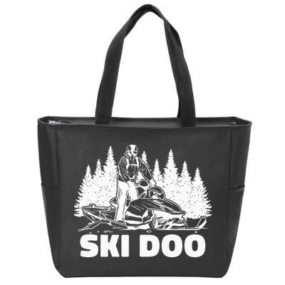 Snowmobiling Snow Machine Snowmobile Ski Doo Zip Tote Bag