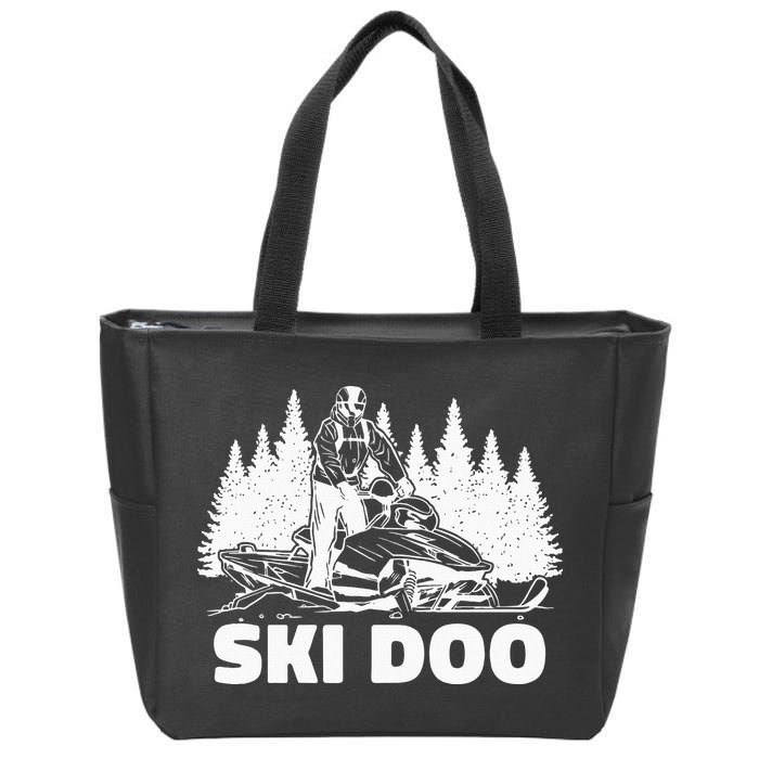 Snowmobiling Snow Machine Snowmobile Ski Doo Zip Tote Bag