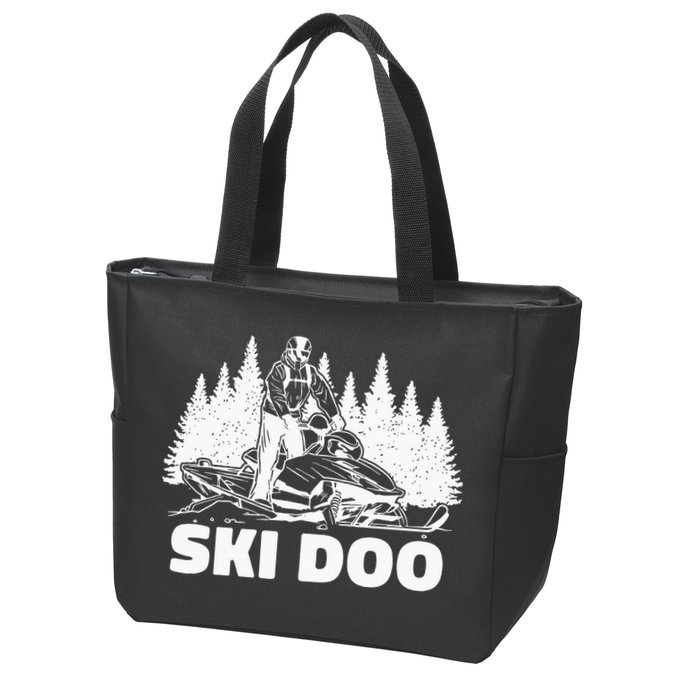 Snowmobiling Snow Machine Snowmobile Ski Doo Zip Tote Bag