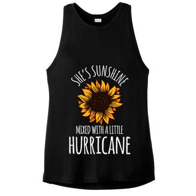 She's Sunshine Mixed With A Little Hurricane Funny Summer Great Gift Ladies PosiCharge Tri-Blend Wicking Tank