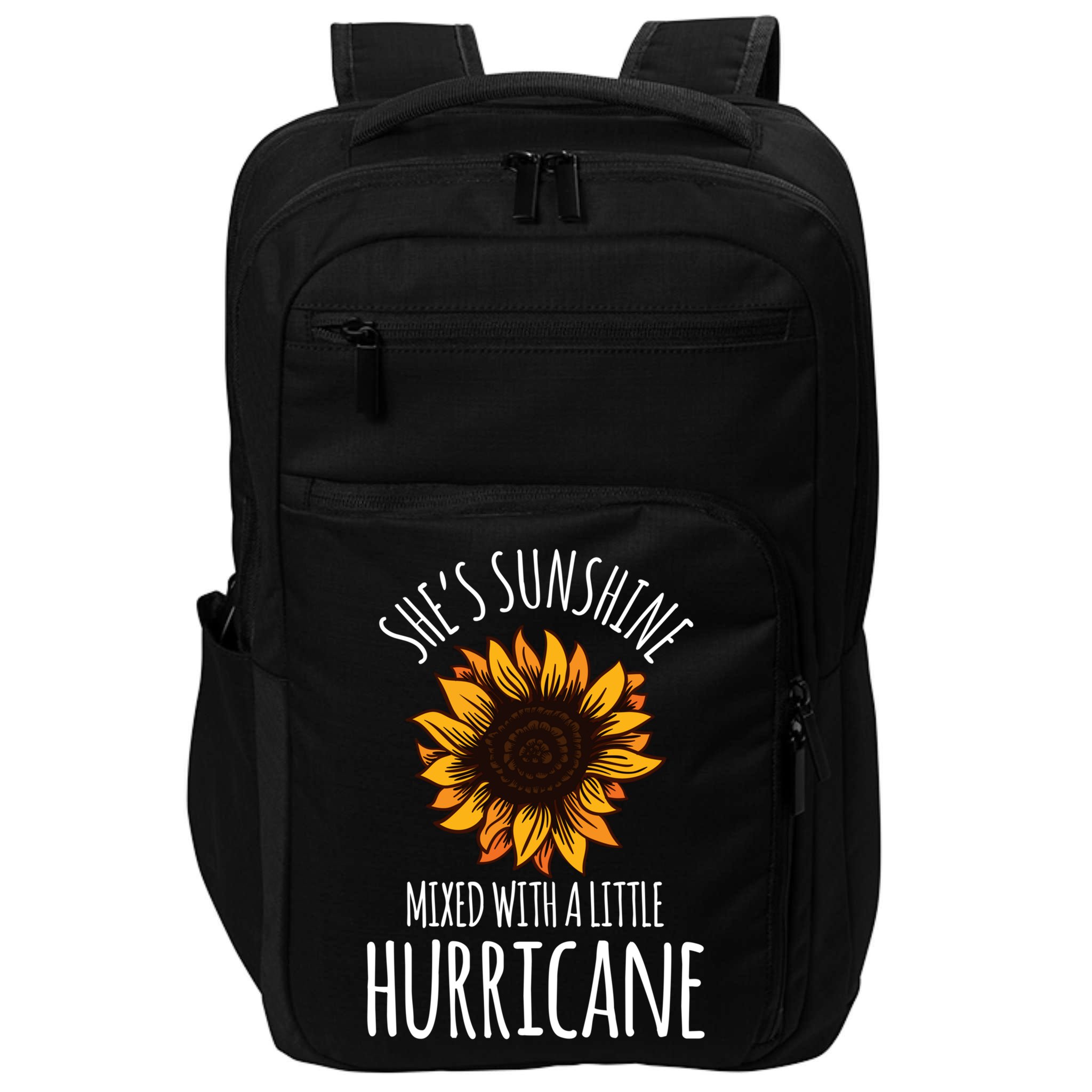She's Sunshine Mixed With A Little Hurricane Funny Summer Great Gift Impact Tech Backpack