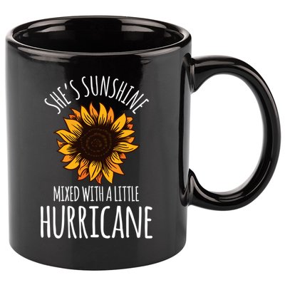 She's Sunshine Mixed With A Little Hurricane Funny Summer Great Gift 11oz C Handle Ceramic Mug