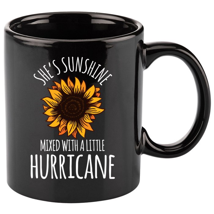 She's Sunshine Mixed With A Little Hurricane Funny Summer Great Gift 11oz C Handle Ceramic Mug