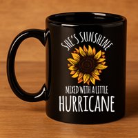 She's Sunshine Mixed With A Little Hurricane Funny Summer Great Gift 11oz C Handle Ceramic Mug