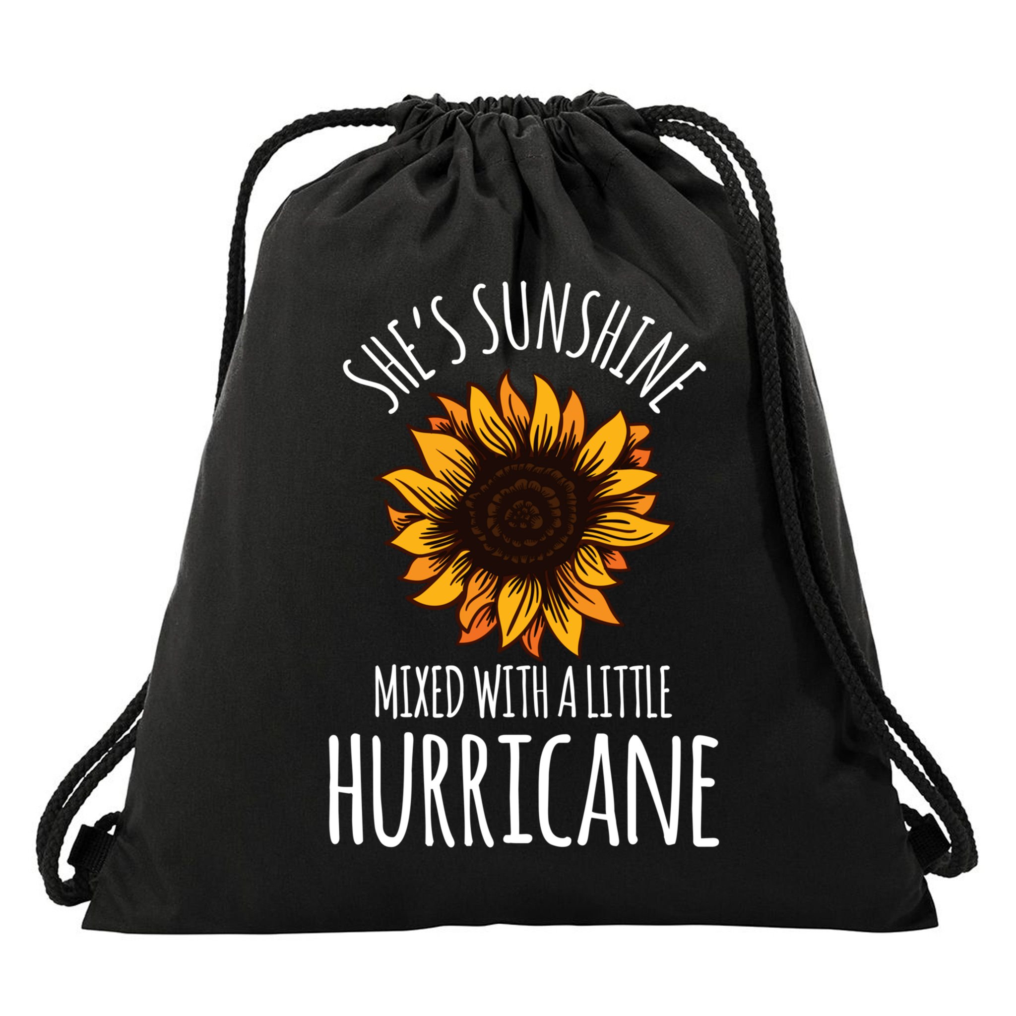 She's Sunshine Mixed With A Little Hurricane Funny Summer Great Gift Drawstring Bag