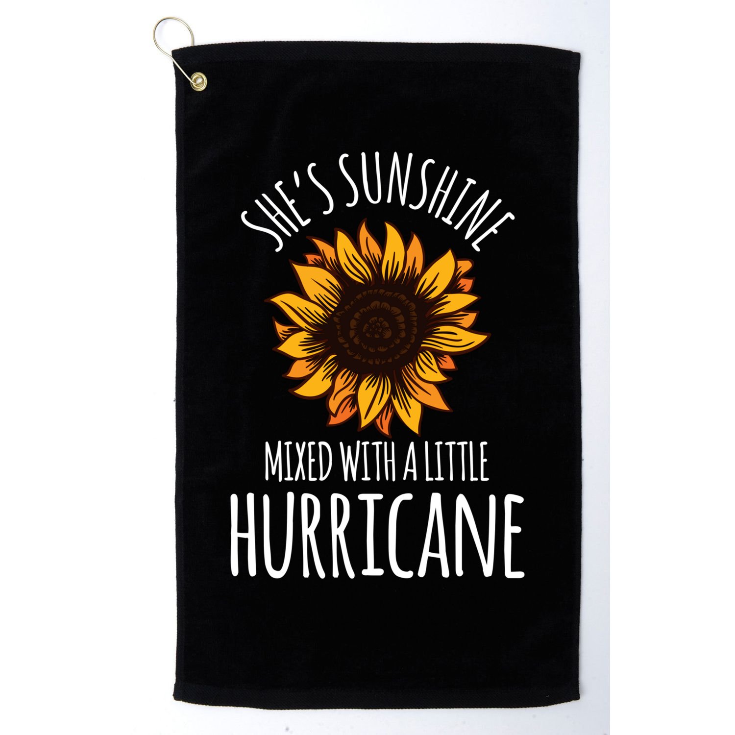 She's Sunshine Mixed With A Little Hurricane Funny Summer Great Gift Golf Towel