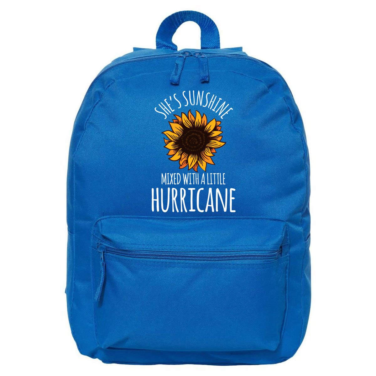She's Sunshine Mixed With A Little Hurricane Funny Summer Great Gift 16 in Basic Backpack