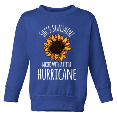 She's Sunshine Mixed With A Little Hurricane Funny Summer Great Gift Toddler Sweatshirt