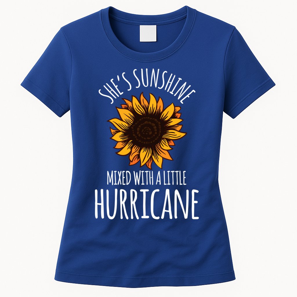 She's Sunshine Mixed With A Little Hurricane Funny Summer Great Gift Womens T-Shirt