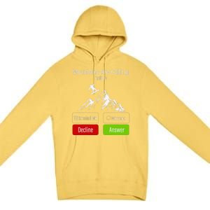 Snowboarding Snowboard Mobile Phone Display Mountains Are Premium Pullover Hoodie