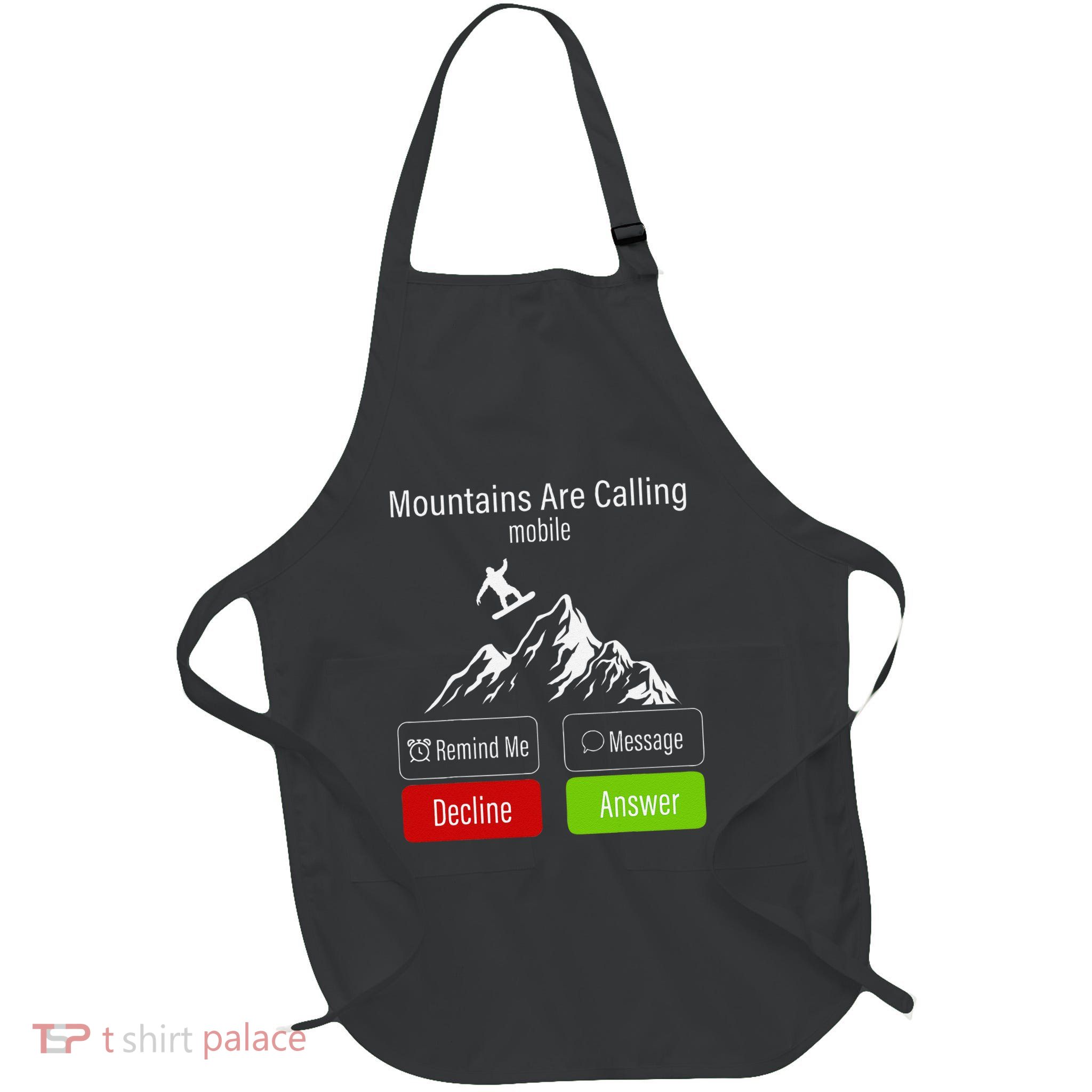 Snowboarding Snowboard Mobile Phone Display Mountains Are Full-Length Apron With Pockets