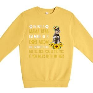 Sunflower Schnauzer Mom Mothers Day Dog Mom Gift Premium Crewneck Sweatshirt