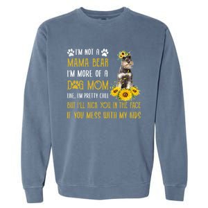 Sunflower Schnauzer Mom Mothers Day Dog Mom Gift Garment-Dyed Sweatshirt