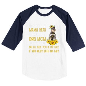 Sunflower Schnauzer Mom Mothers Day Dog Mom Gift Baseball Sleeve Shirt