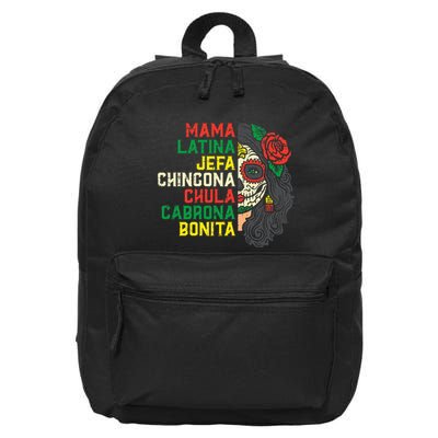 Sugar Skull Mama L.atina D.ia D.e Los M.uertos M.exican Halloween 16 in Basic Backpack