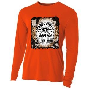 Somebody Save Me Country Music Nashville Cooling Performance Long Sleeve Crew